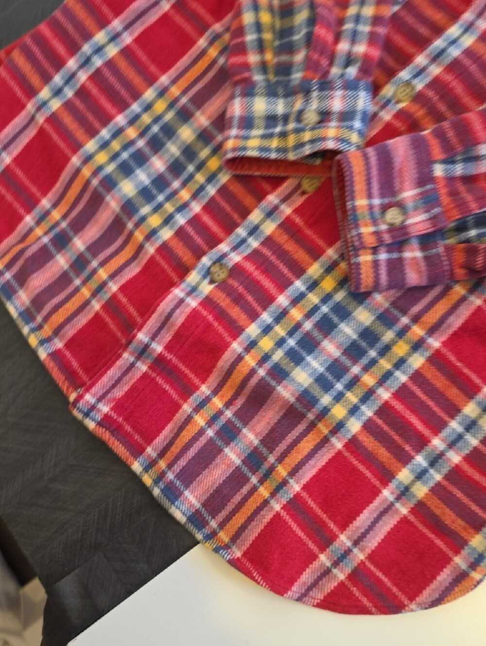 ESPRIT Sport Vintage Red Plaid Button-Up Flannel Shirt - Picture 9 of 15